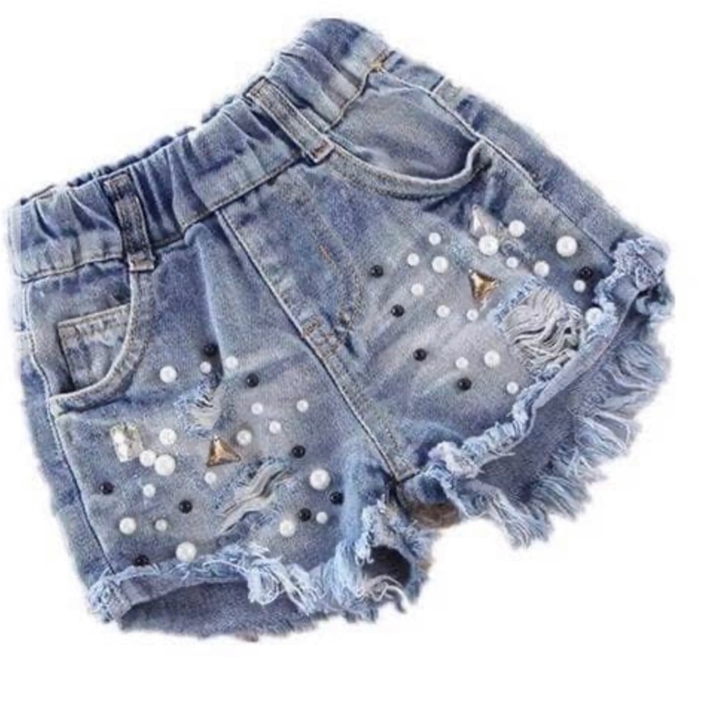 Lola and the boys ROCKSTAR STUDDED DENIM SHORTS size 6